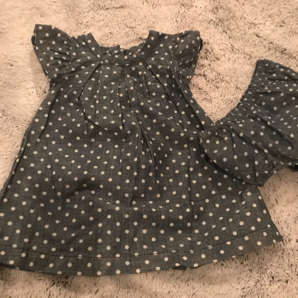 Denim infant girl dress